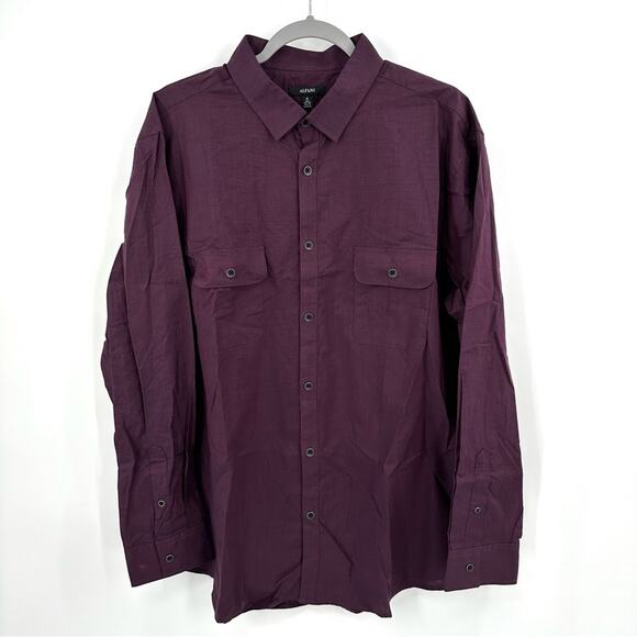 Alfani Pocket Button Down Dress Shirt in port Size XL - Picture 2 of 7
